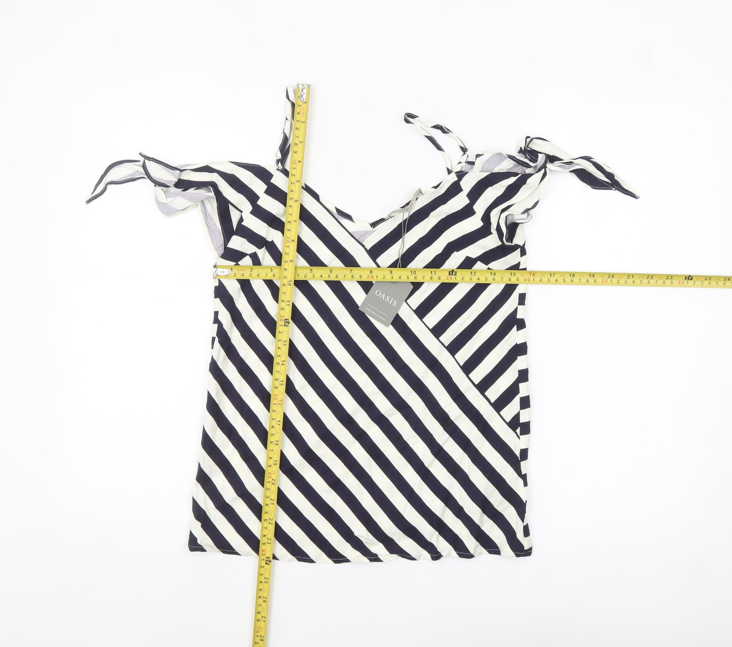 Oasis Women’s Blue Striped Viscose Camisole Blouse Size 8