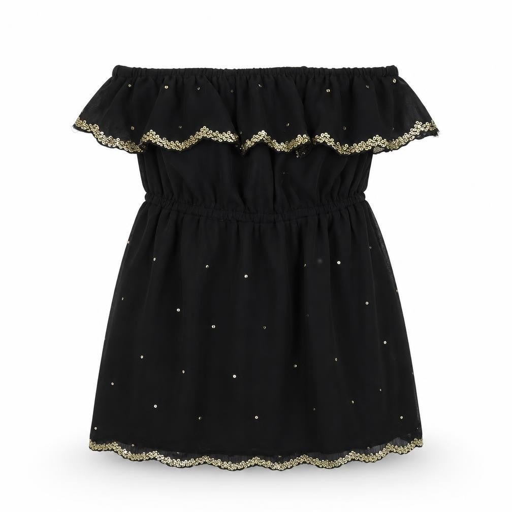 New Look Women Black Sequin Off Shoulder Blouse Size 10