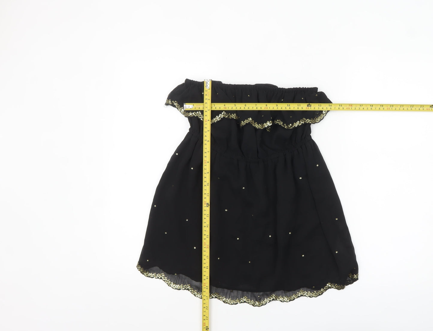 New Look Women Black Sequin Off Shoulder Blouse Size 10