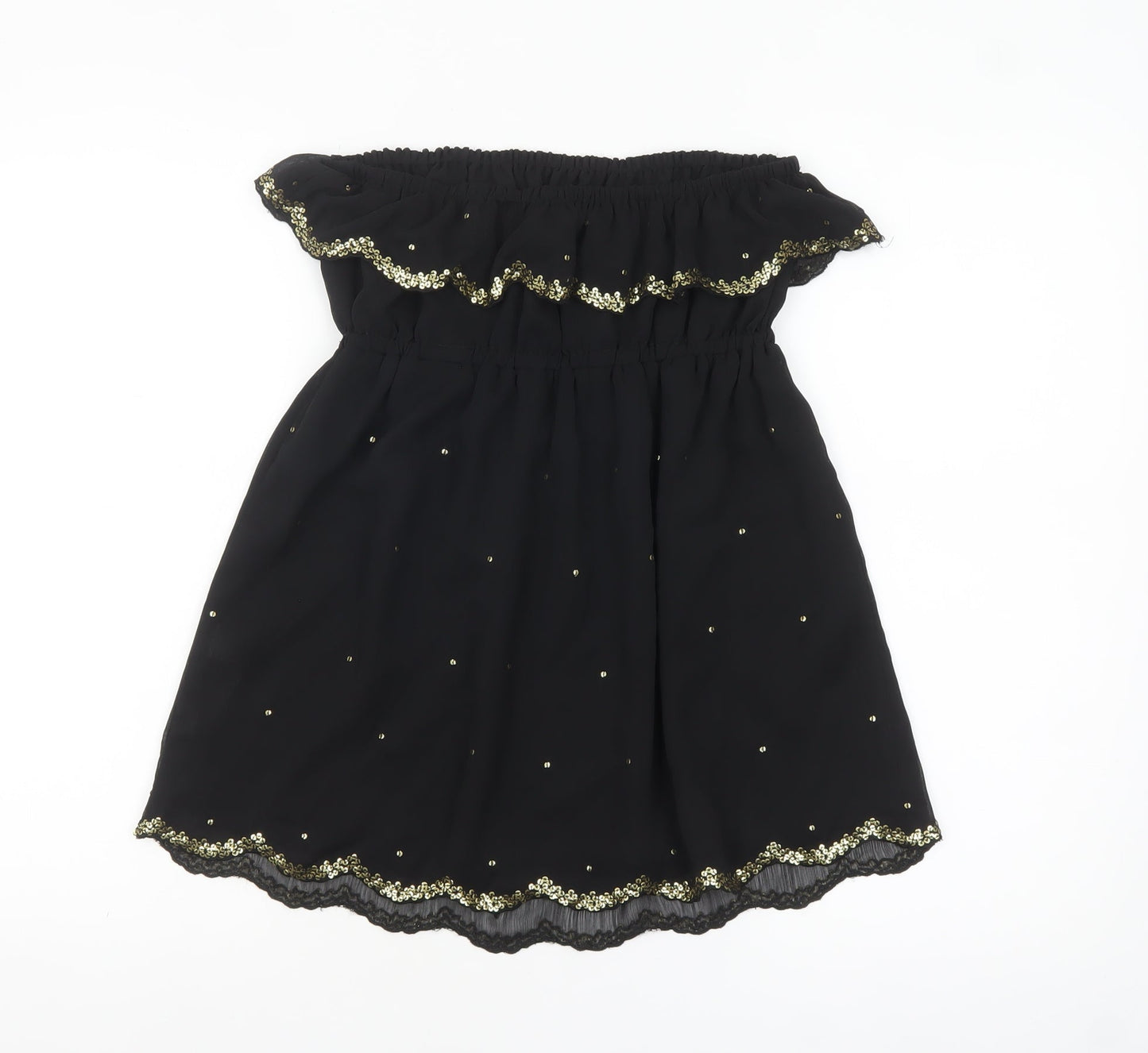 New Look Women Black Sequin Off Shoulder Blouse Size 10