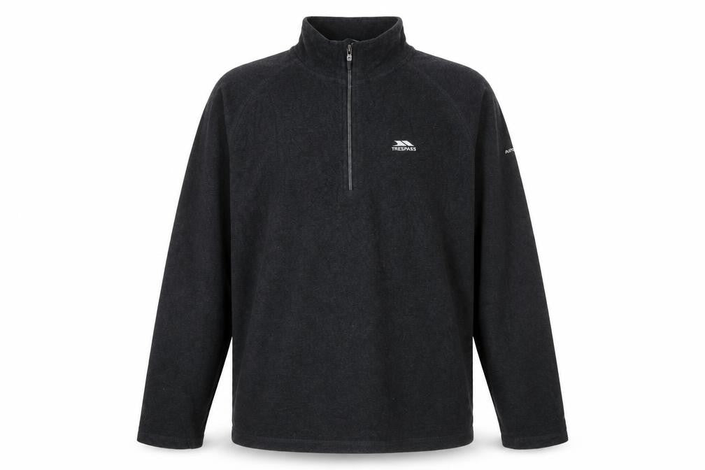 Trespass Mens Black Fleece 1/2 Zip Pullover Sweatshirt L