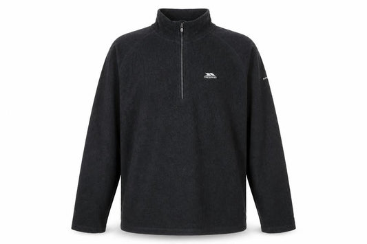 Trespass Mens Black Fleece 1/2 Zip Pullover Sweatshirt L
