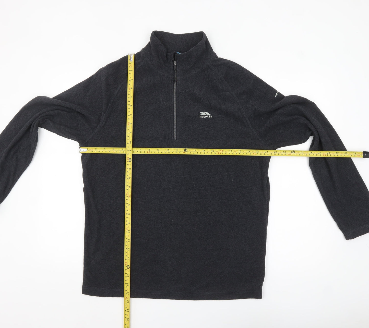 Trespass Mens Black Fleece 1/2 Zip Pullover Sweatshirt L