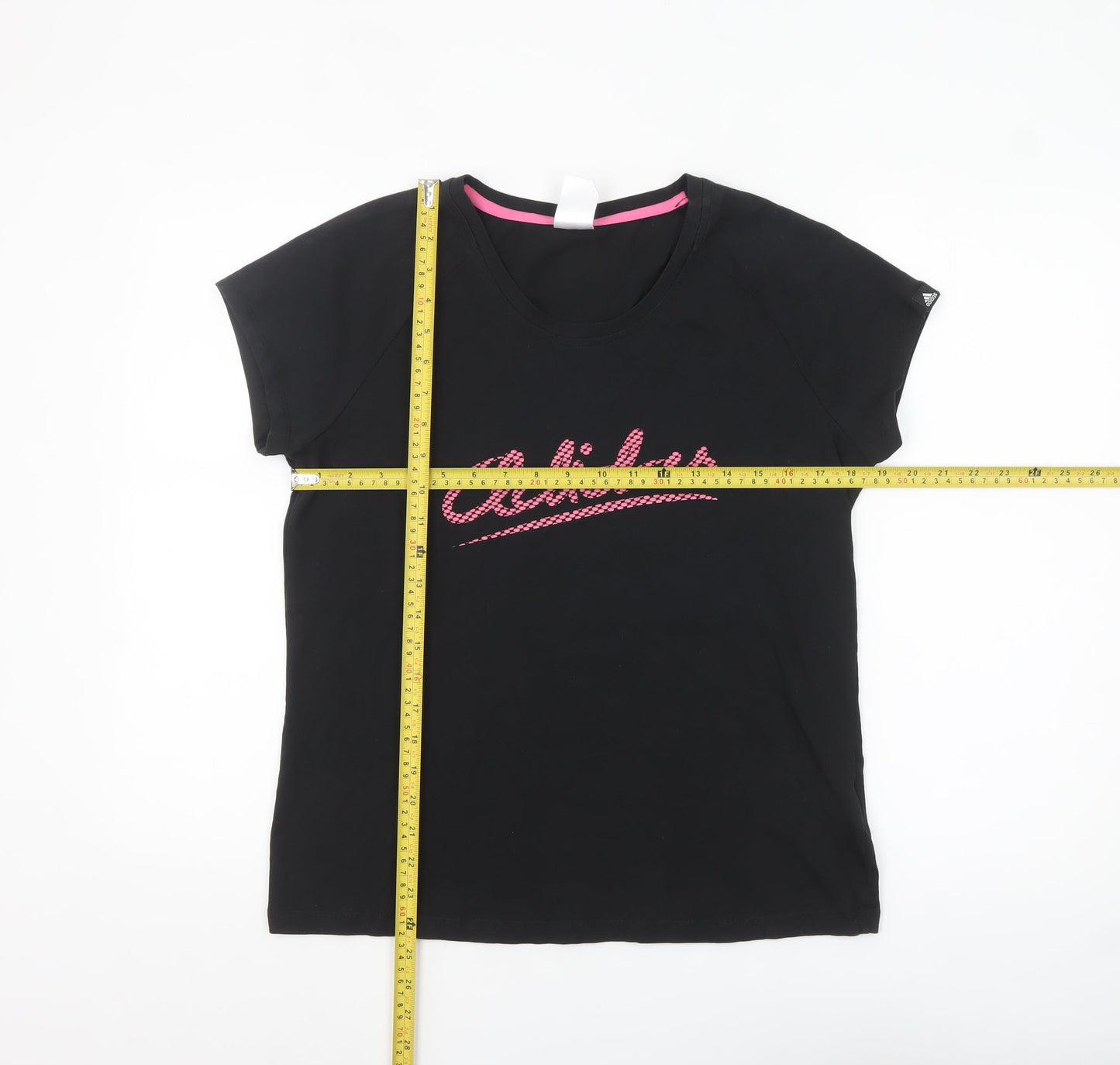 Adidas Womens Black XL Short Sleeve Stretch Cotton T-Shirt