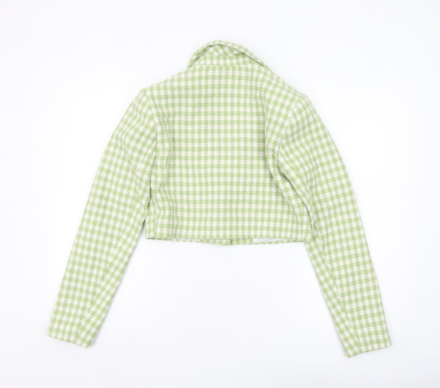 Select Women's Green Houndstooth Cropped Blazer UK 10