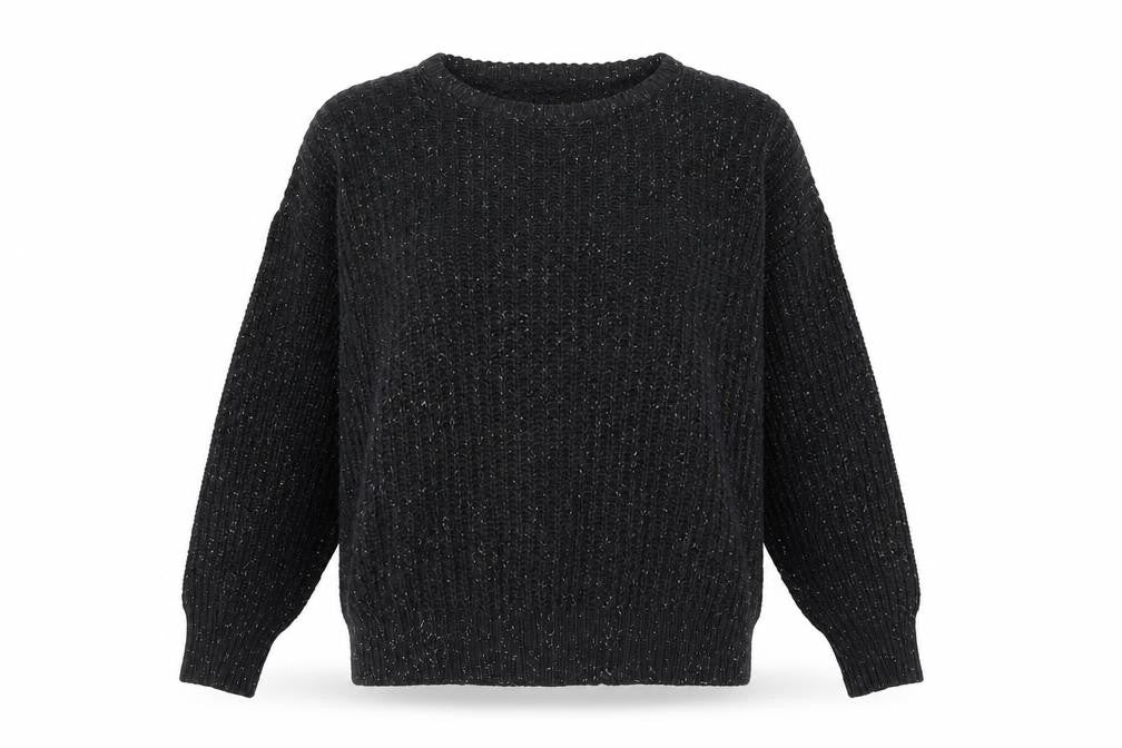 American Apparel Women's Black XS Chunky Knit Cotton Pullover Jumper