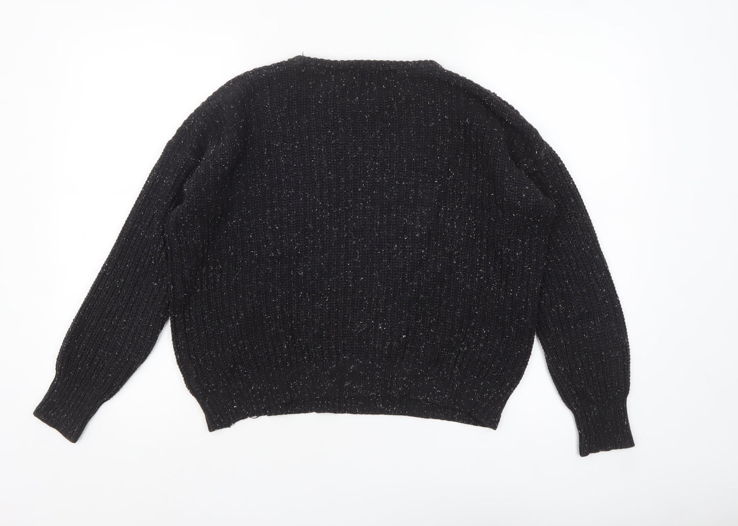 American Apparel Women's Black XS Chunky Knit Cotton Pullover Jumper