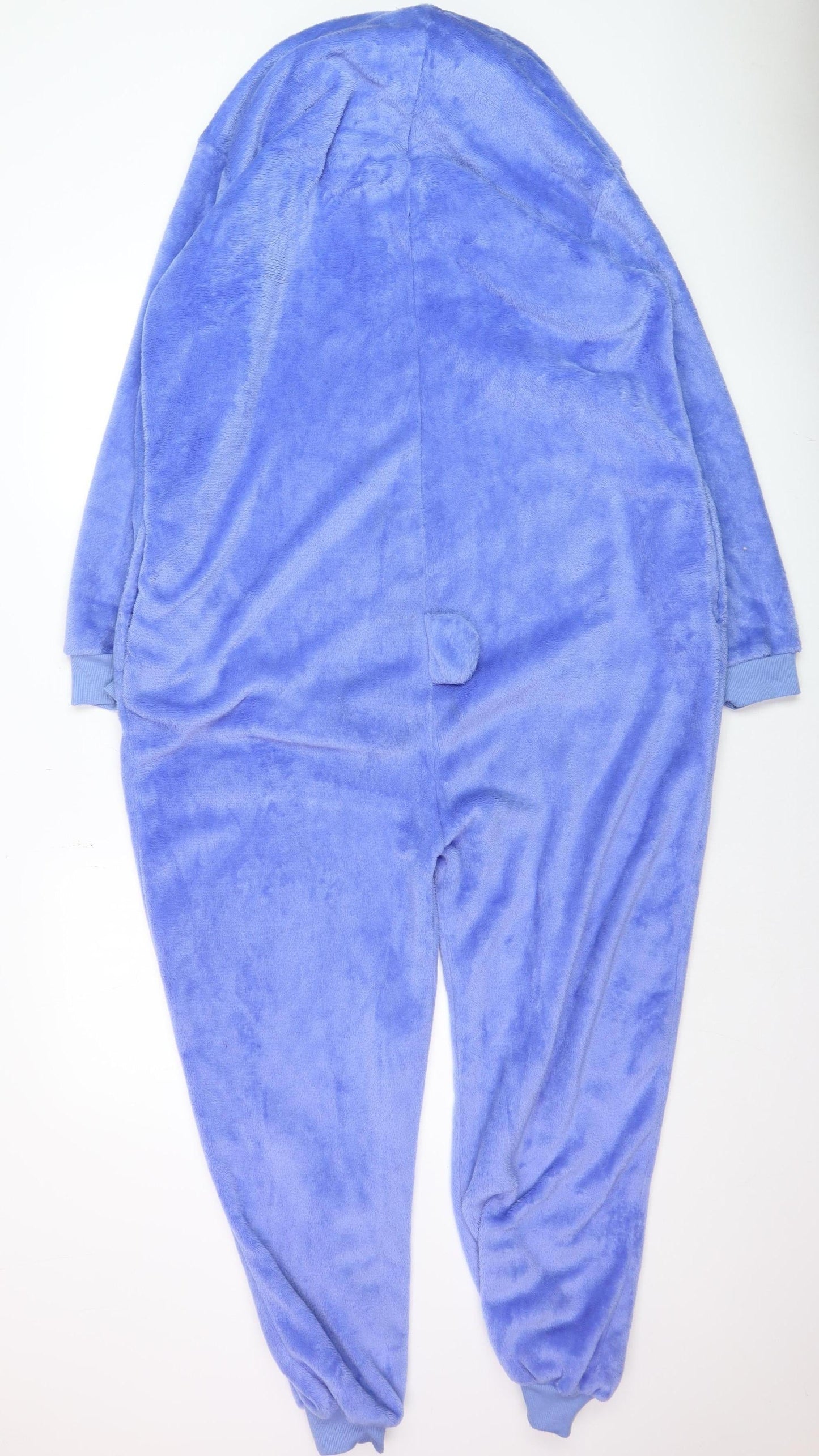 Women's Blue Stitch Fleece Hooded One Piece Pyjama L Disney Style