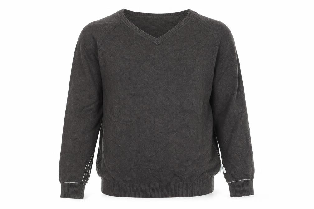 Fishbone Men Brown Cotton V-Neck Pullover Jumper Size L