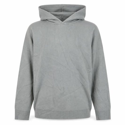 Zara Men Grey Hooded Pullover Knit Jumper Size M
