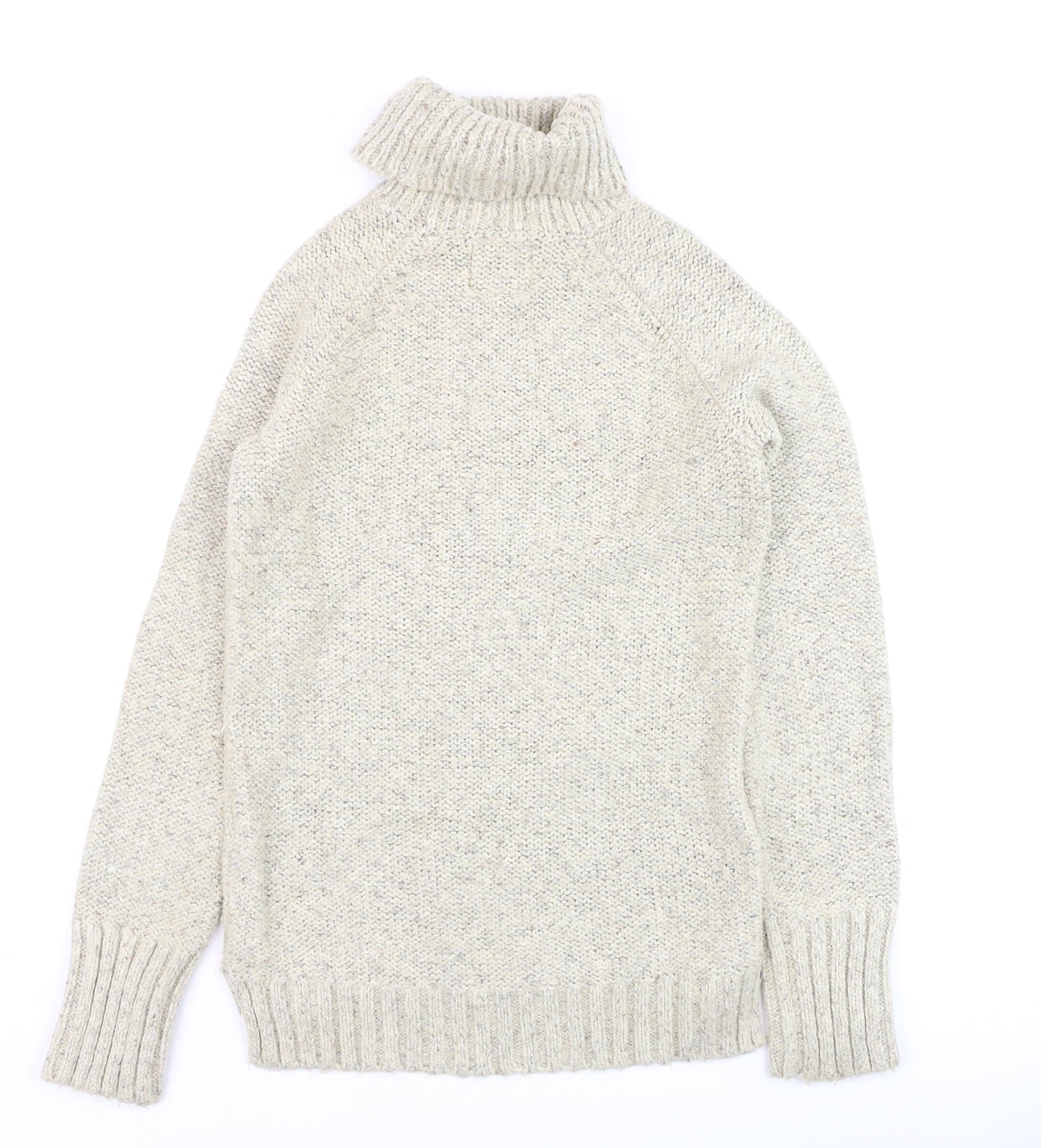 Next Women Beige Cable Knit Roll Neck Jumper Size 10