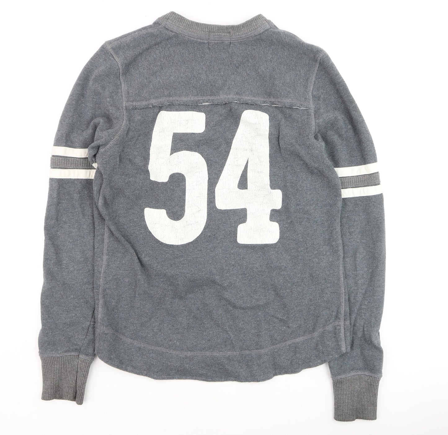 Superdry Men's Grey V-Neck Graphic Pullover Jumper M