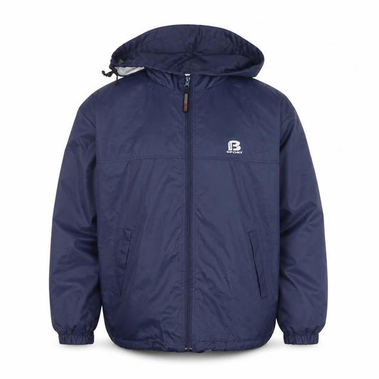 Baleno Men's Blue Hooded Windbreaker Jacket Size S Lightweight