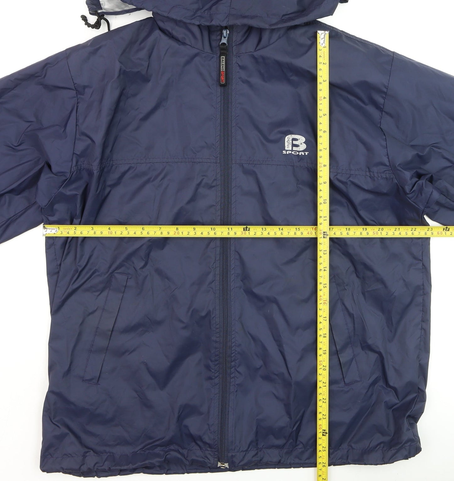 Baleno Men's Blue Hooded Windbreaker Jacket Size S Lightweight