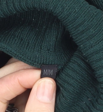 MIM Womens Green Roll Neck Acrylic Knit Jumper Size M