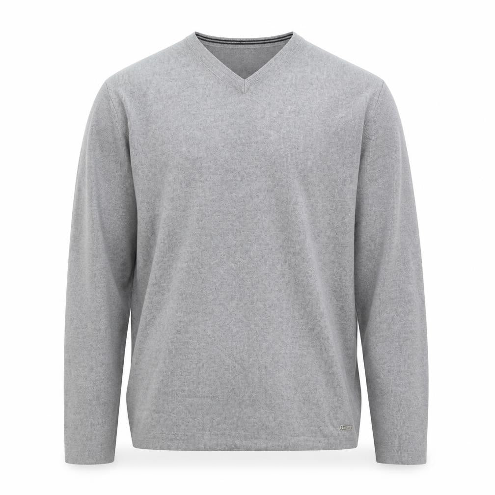 River Island Men's Grey V-Neck Merino Wool Blend Jumper M