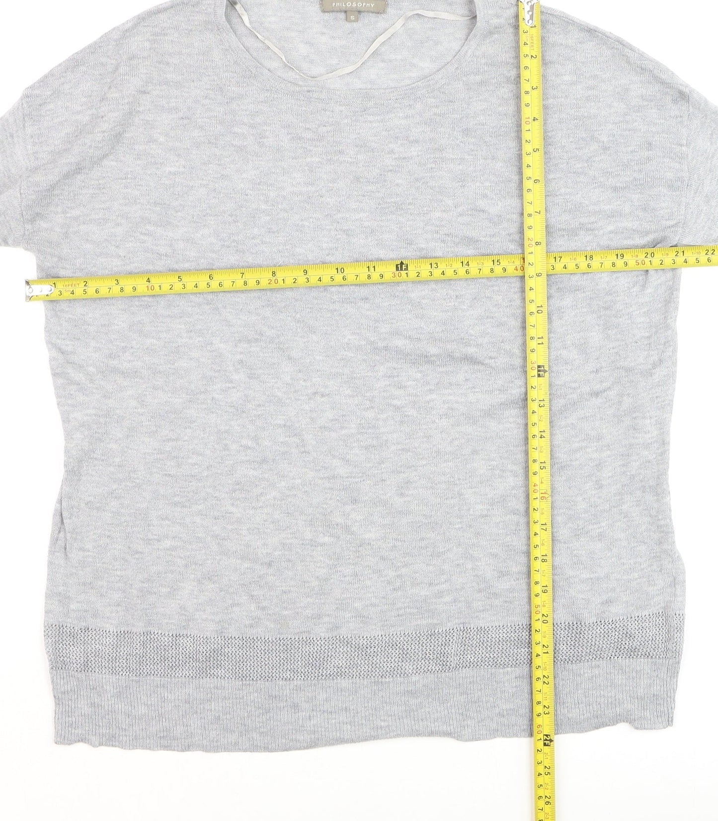 Philosophy Womens Grey Small Crew Neck Long Sleeve Pullover Jumper