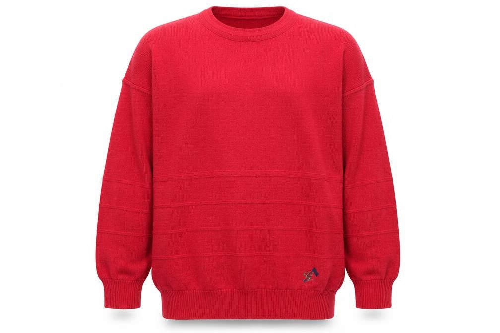Green Lamb Men's Red Wool Blend Crew Neck Pullover Jumper M