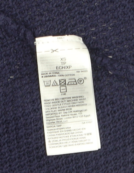 Gap Women’s Blue Cotton Long Sleeve Open Knit Cardigan XS