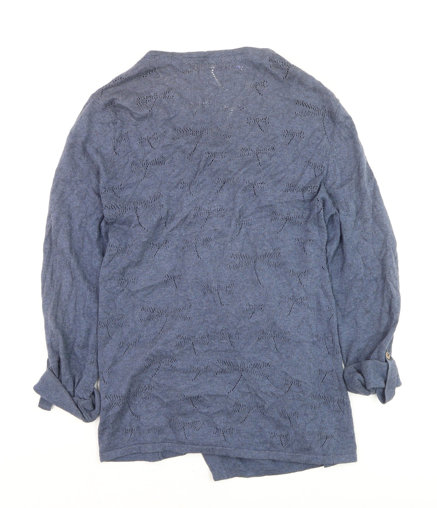 Debenhams Women’s Blue Wrap Knit Long Sleeve Cotton Jumper Size 14