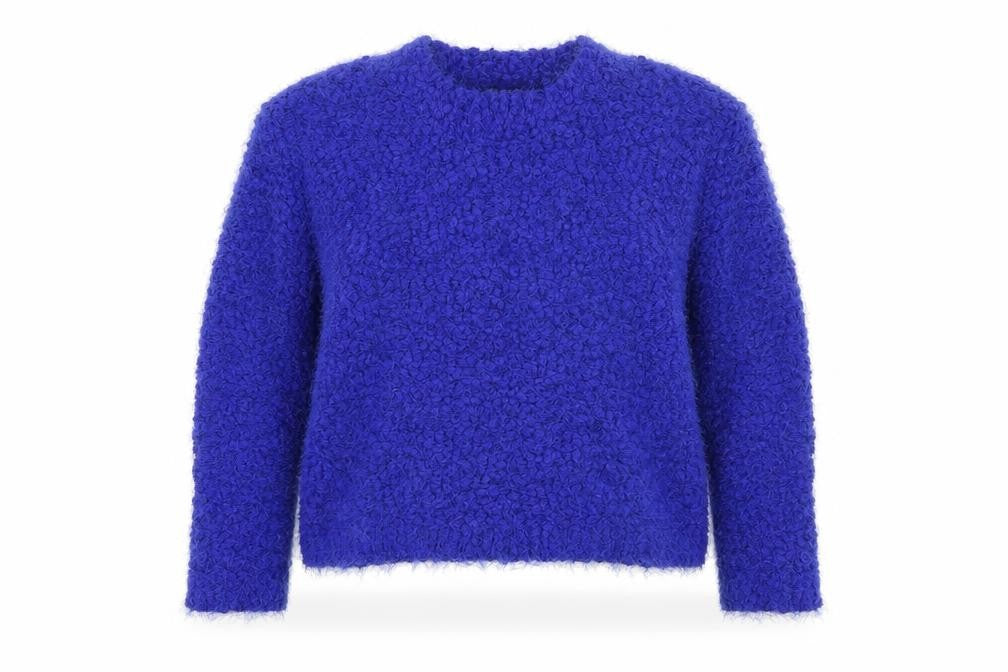 Select Womens Blue Chunky Knit Crew Neck Pullover Jumper Size 12