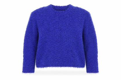 Select Womens Blue Chunky Knit Crew Neck Pullover Jumper Size 12