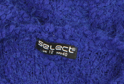 Select Womens Blue Chunky Knit Crew Neck Pullover Jumper Size 12