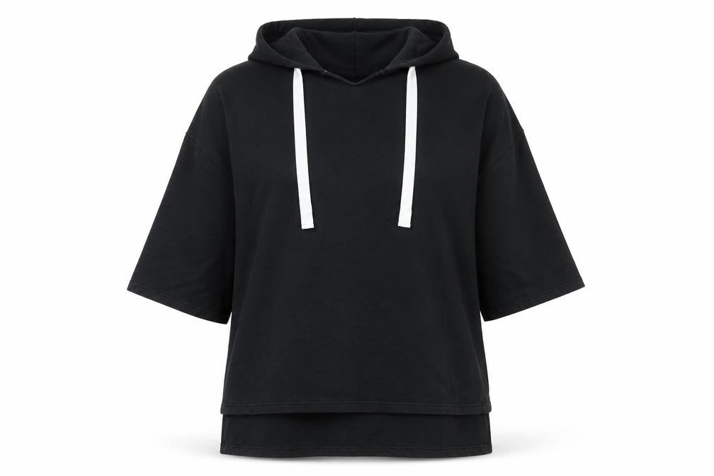 John Lewis Patternity Black Cotton Hooded Pullover Women’s M Hoodie