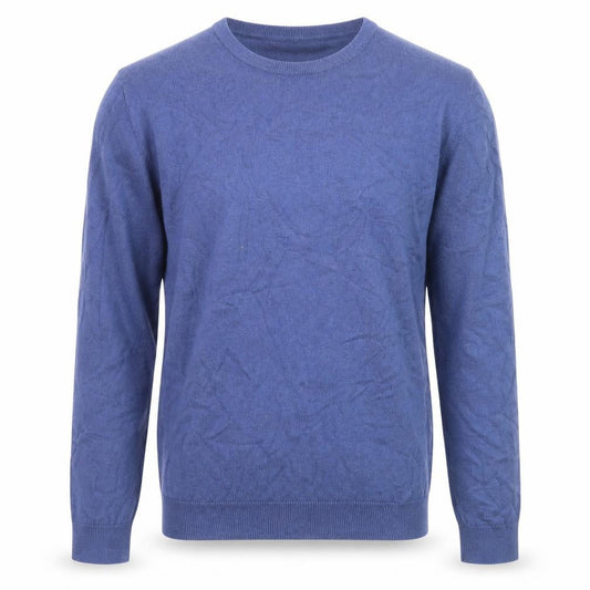 Jaeger Men's Blue Cotton Cashmere Crew Neck Jumper Size M