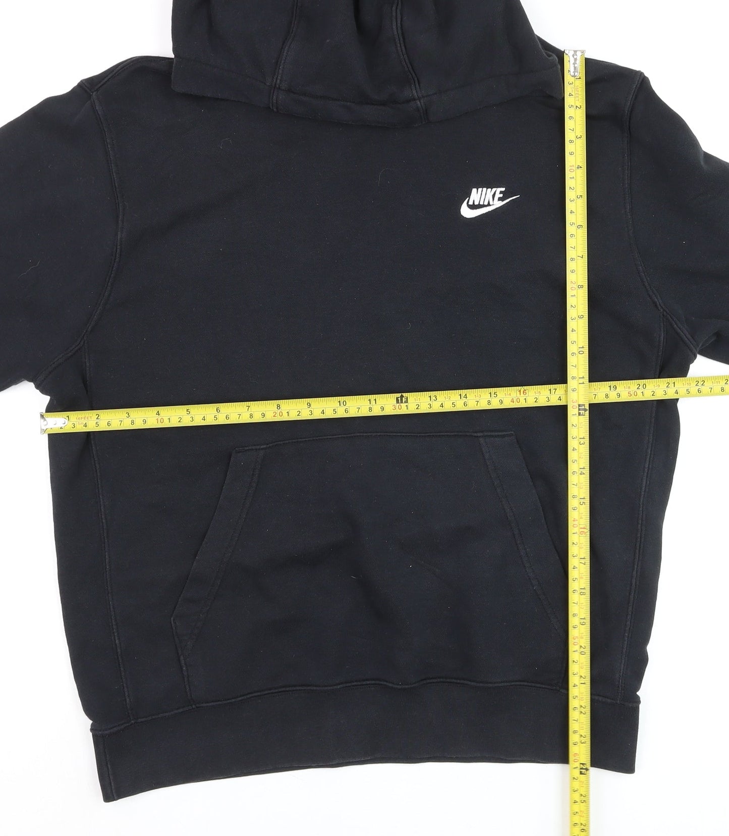 Nike Men's Black Pullover Hoodie Medium Logo Fleece Sweatshirt