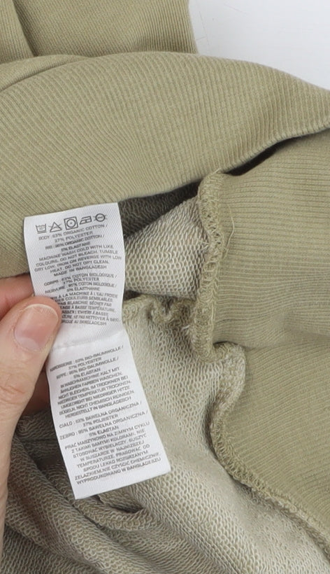 Chelsea Peers Men's Beige Pullover Hoodie Medium Logo Cotton Blend