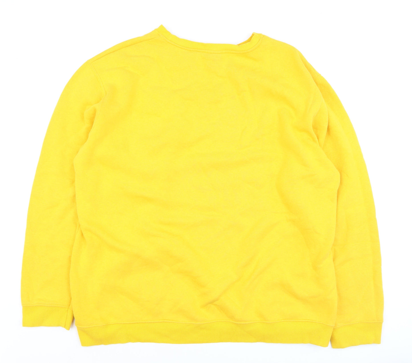 Kodak Men Yellow XL Pullover Jumper Crew Neck Logo Sweatshirt