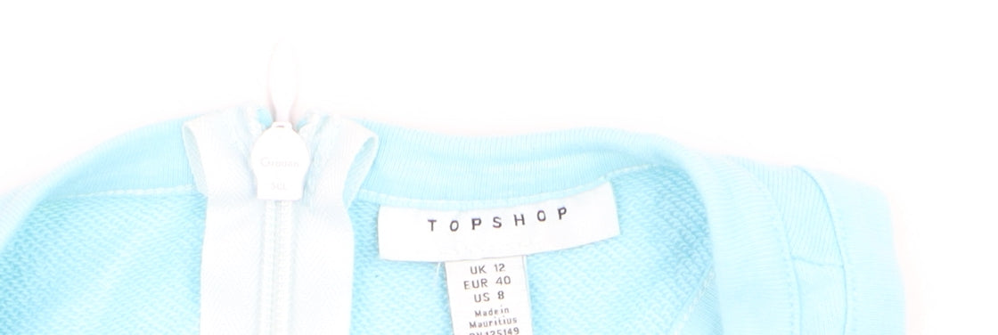 Topshop Women's Blue Sleeveless Jersey Jumpsuit Size 12