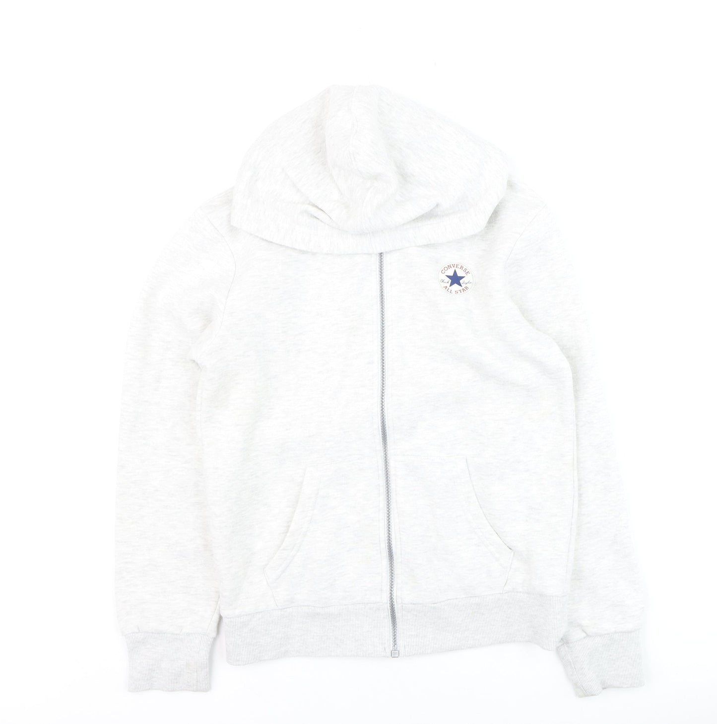 Converse Teens Grey Full Zip Hoodie Sweatshirt Size L 12-13 Yrs