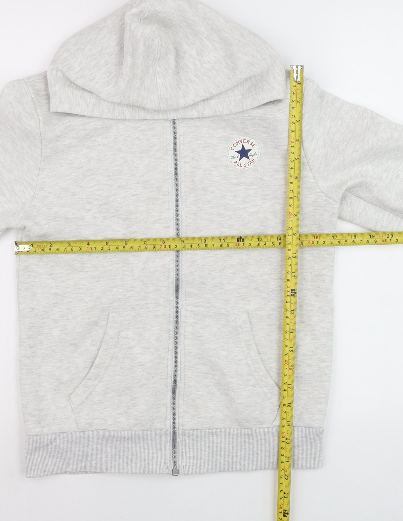 Converse Teens Grey Full Zip Hoodie Sweatshirt Size L 12-13 Yrs