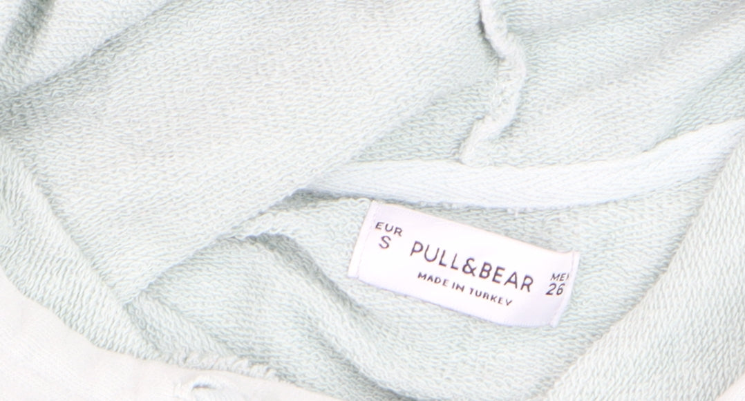 Pull & Bear Women’s Light Blue Pullover Hoodie Size S Relaxed Fit