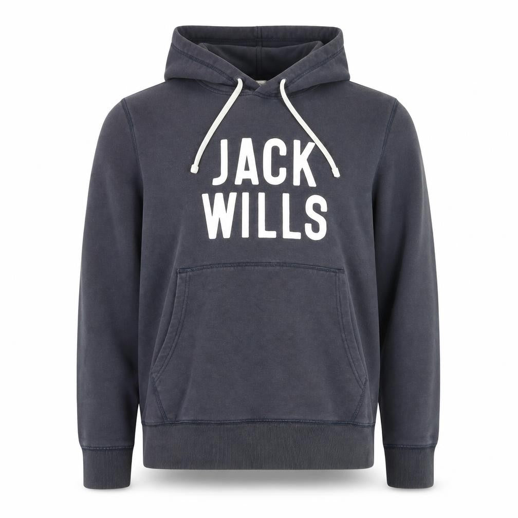 Jack Wills Mens Blue Pullover Hoodie M Regular Fit Logo Sweatshirt