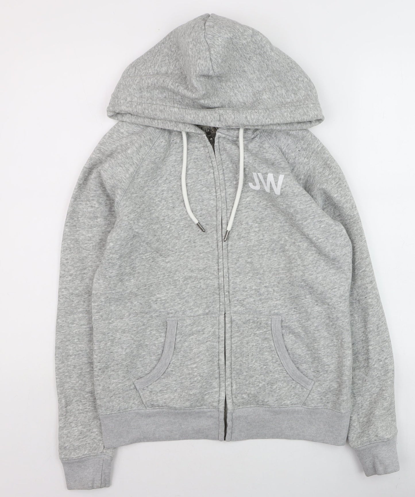Jack Wills Womens Grey Full Zip Hoodie Size 10 Cotton Blend