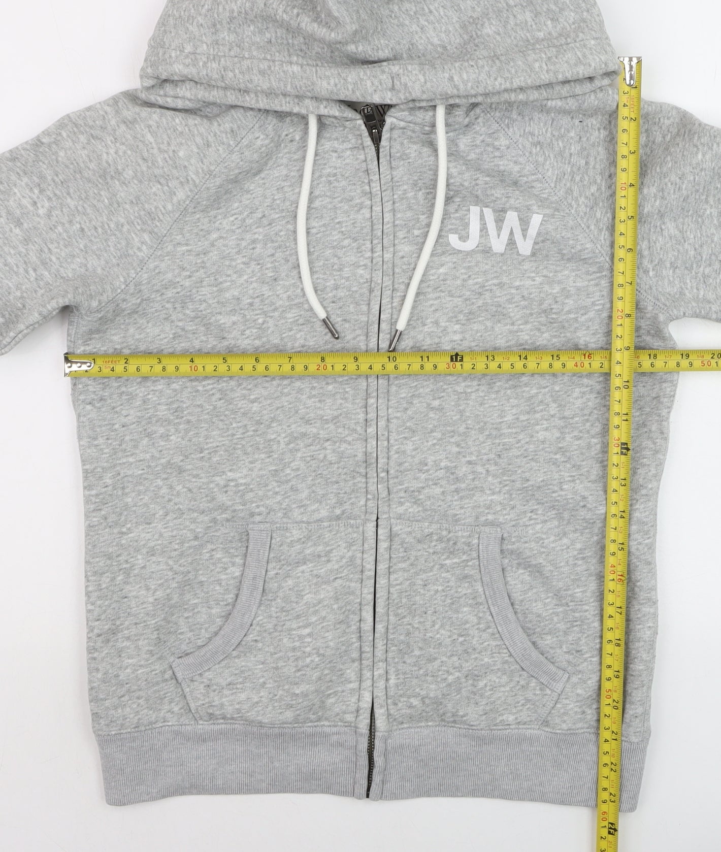 Jack Wills Womens Grey Full Zip Hoodie Size 10 Cotton Blend
