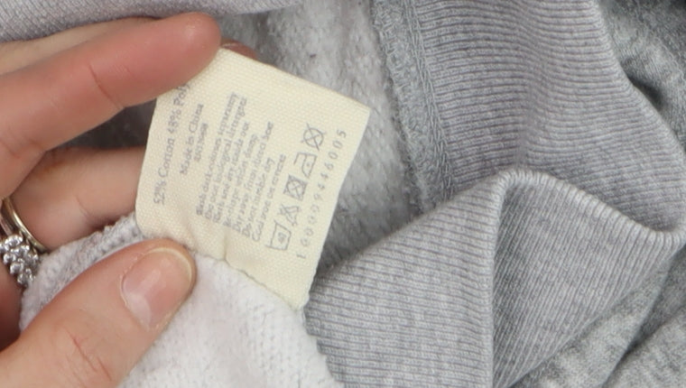 Jack Wills Womens Grey Full Zip Hoodie Size 10 Cotton Blend