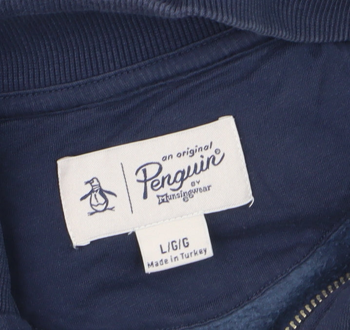 Penguin Men's Blue 1/4 Zip Pullover Sweatshirt Size L