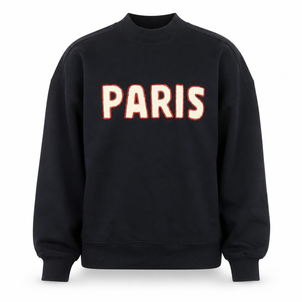 Mint Velvet Boys Black Paris Pullover Fleece Sweatshirt Size S