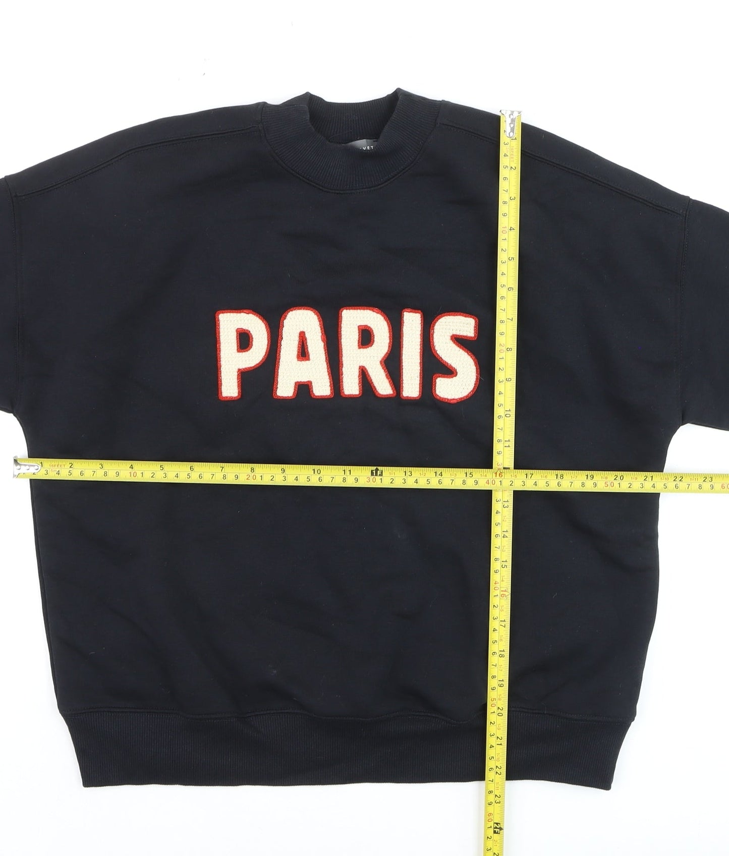 Mint Velvet Boys Black Paris Pullover Fleece Sweatshirt Size S