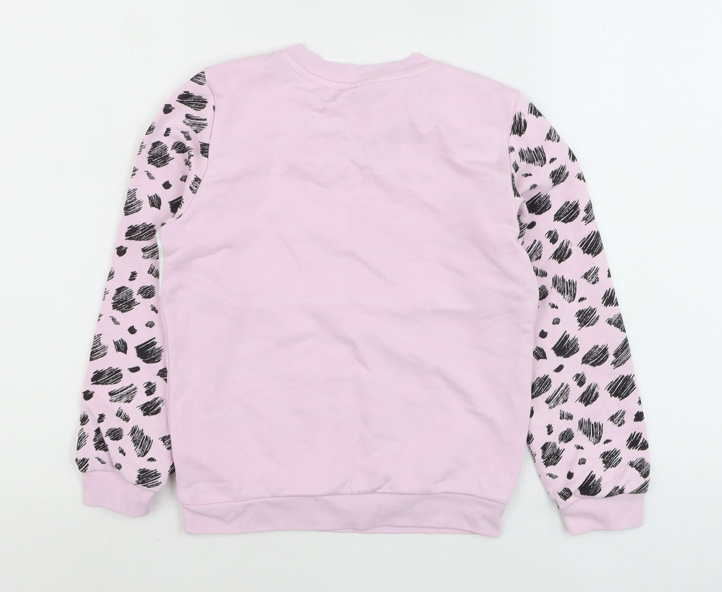 Puma Girls Pink Animal Print Logo Pullover Sweatshirt 7-8 Years