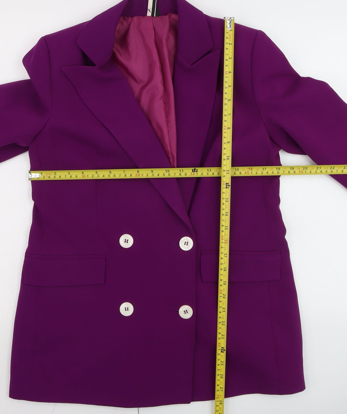 Topshop Women’s Purple Double Breasted Blazer Jacket UK 12