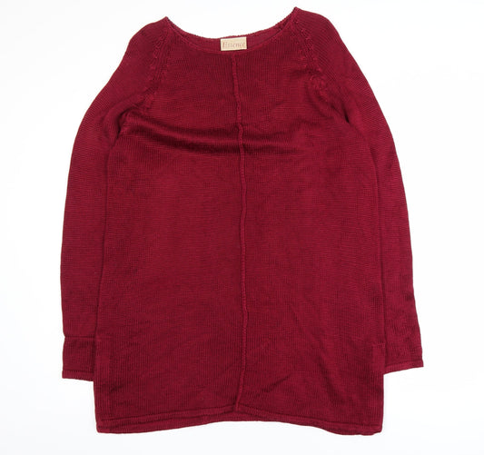 Essence Women Red Knit Pullover Jumper Size 16 Regular Fit