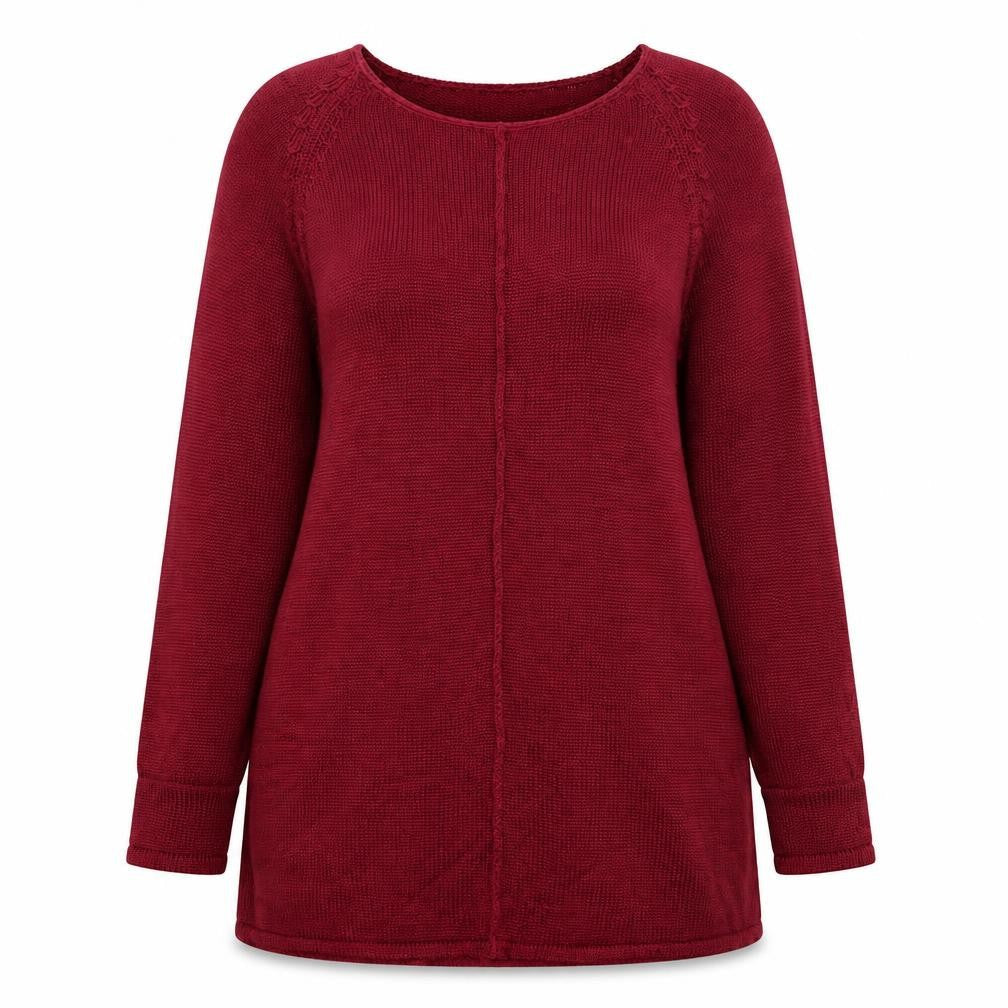Essence Women Red Knit Pullover Jumper Size 16 Regular Fit
