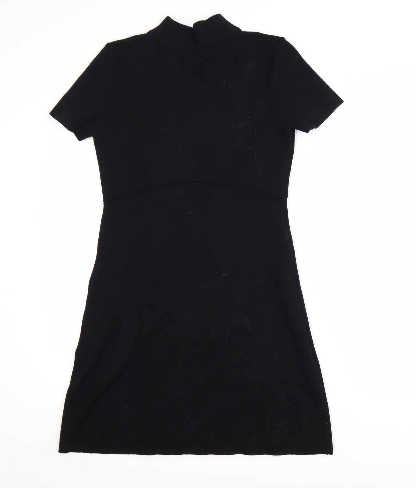 Zara Women Black Short Sleeve Knit Shift Dress Size 8
