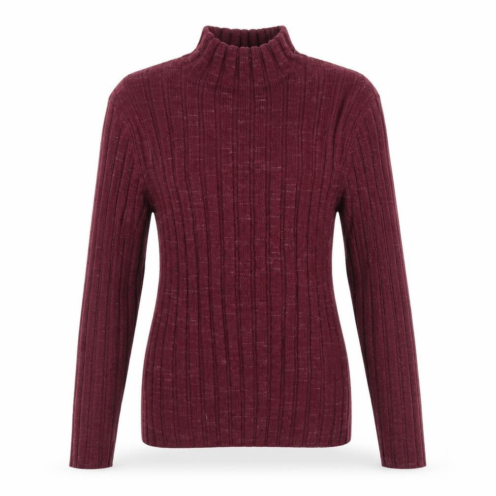 Topshop Women’s Petite Red Ribbed Roll Neck Knit Top L