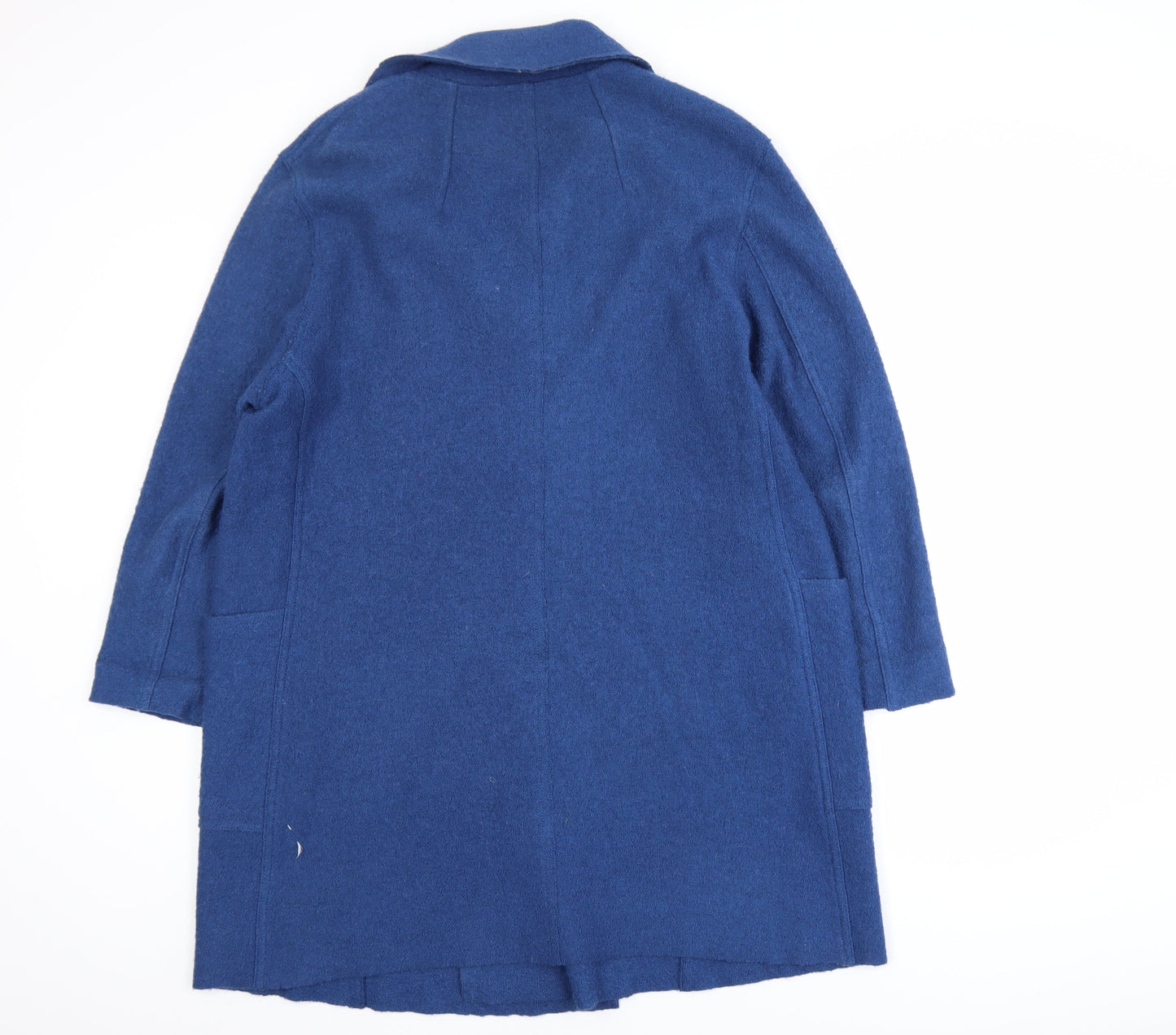 John Lewis Womens Blue Wool Mid-Length Overcoat Size M